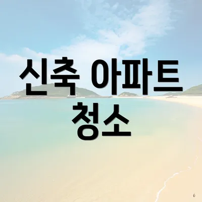 신축 아파트 청소