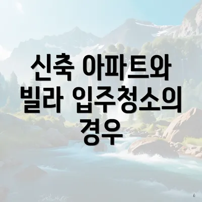 신축 아파트와 빌라 입주청소의 경우