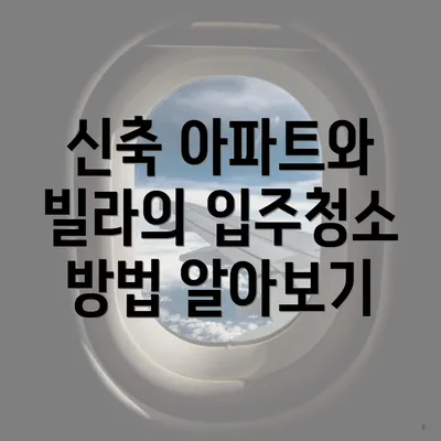 신축 아파트와 빌라의 입주청소 방법 알아보기