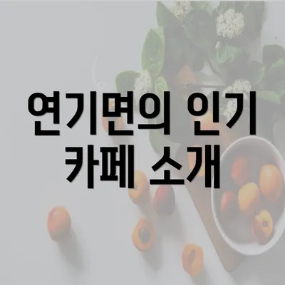 연기면의 인기 카페 소개