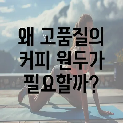 왜 고품질의 커피 원두가 필요할까?