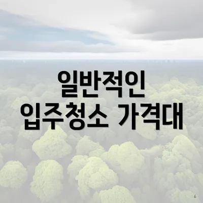 일반적인 입주청소 가격대