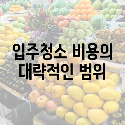 입주청소 비용의 대략적인 범위