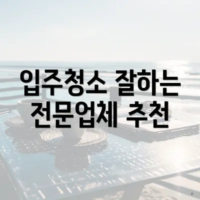 입주청소 잘하는 전문업체 추천