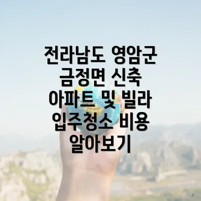 전라남도 영암군 금정면 신축 아파트 및 빌라 입주청소 비용 알아보기