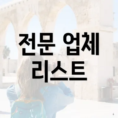 전문 업체 리스트