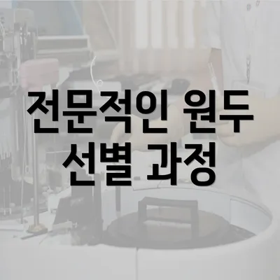 전문적인 원두 선별 과정