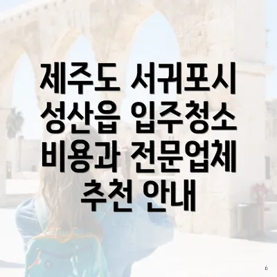 제주도 서귀포시 성산읍 입주청소 비용과 전문업체 추천 안내