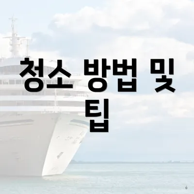 청소 방법 및 팁