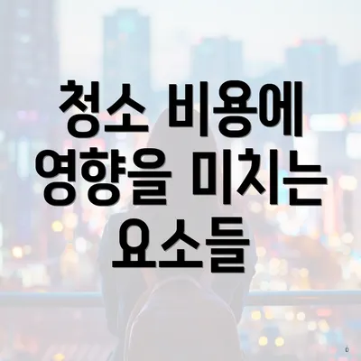 청소 비용에 영향을 미치는 요소들