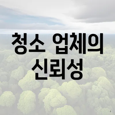 청소 업체의 신뢰성