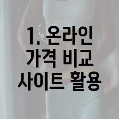 1. 온라인 가격 비교 사이트 활용