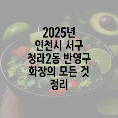 2025년 인천시 서구 청라2동 반영구 화장의 모든 것 정리