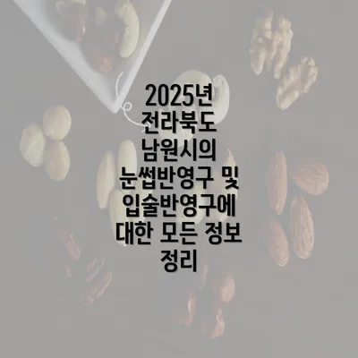 2025년 전라북도 남원시의 눈썹반영구 및 입술반영구에 대한 모든 정보 정리