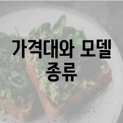 가격대와 모델 종류