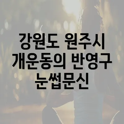 강원도 원주시 개운동의 반영구 눈썹문신