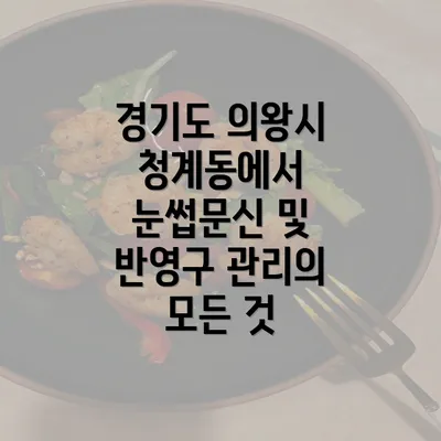 경기도 의왕시 청계동에서 눈썹문신 및 반영구 관리의 모든 것