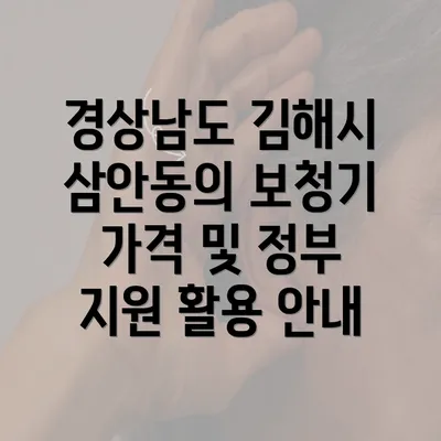 경상남도 김해시 삼안동의 보청기 가격 및 정부 지원 활용 안내