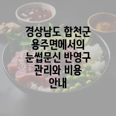 경상남도 합천군 용주면에서의 눈썹문신 반영구의 인기 요인