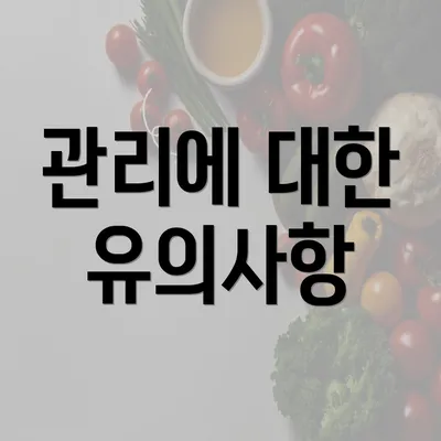 관리에 대한 유의사항