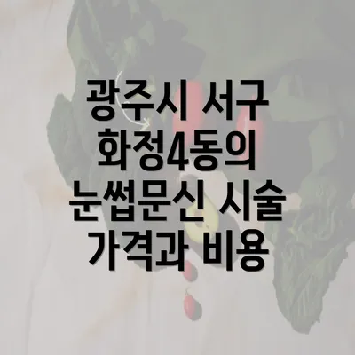 광주시 서구 화정4동의 눈썹문신 시술 가격과 비용