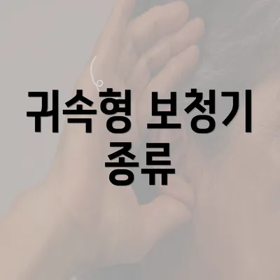 귀속형 보청기 종류