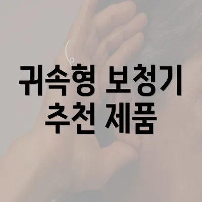 귀속형 보청기 추천 제품