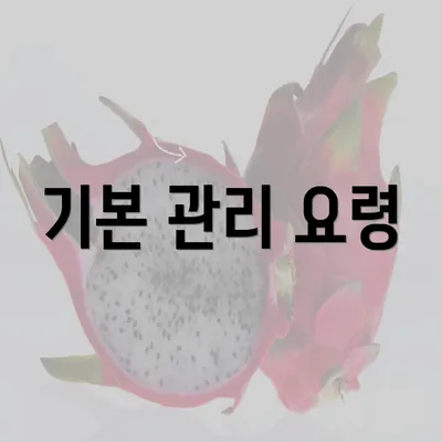 기본 관리 요령