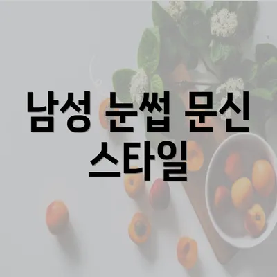 남성 눈썹 문신 스타일