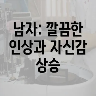 남자: 깔끔한 인상과 자신감 상승