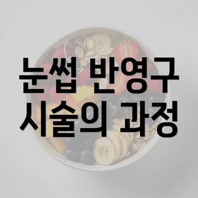 눈썹 반영구 시술의 과정