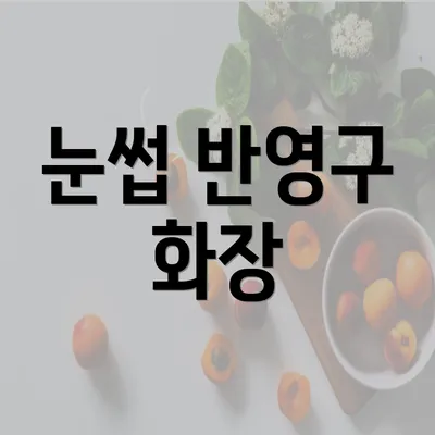 눈썹 반영구 화장