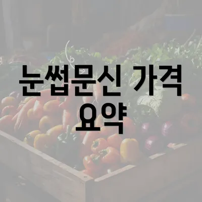 눈썹문신 가격 요약