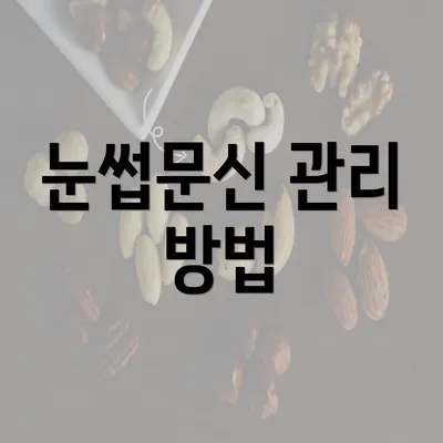 눈썹문신 관리 방법