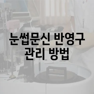 눈썹문신 반영구 관리 방법