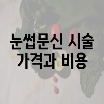 눈썹문신 시술 가격과 비용