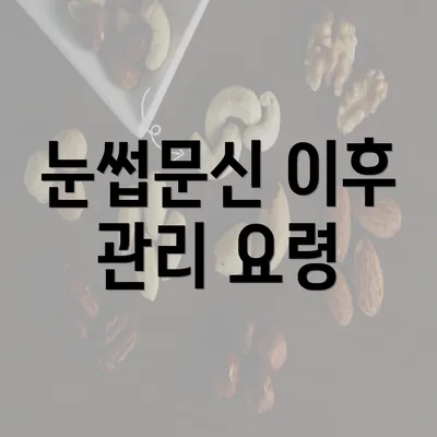 눈썹문신 이후 관리 요령