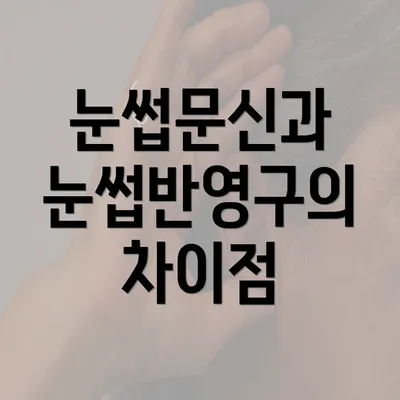 눈썹문신과 눈썹반영구의 차이점