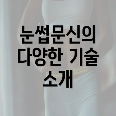 눈썹문신의 다양한 기술 소개