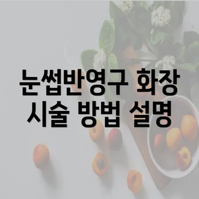 눈썹반영구 화장 시술 방법 설명