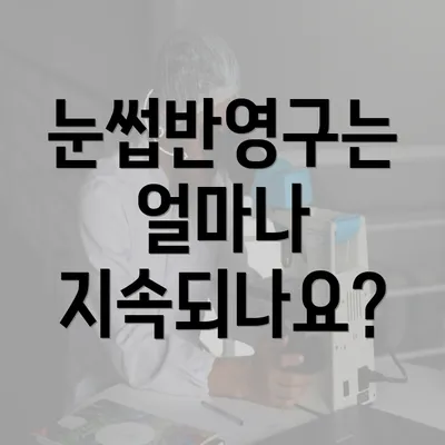 눈썹반영구는 얼마나 지속되나요?