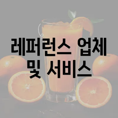 레퍼런스 업체 및 서비스