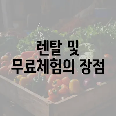 렌탈 및 무료체험의 장점