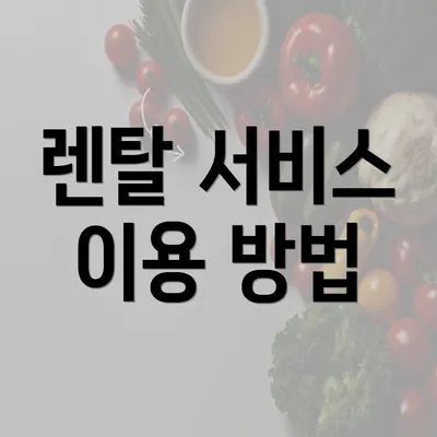 렌탈 서비스 이용 방법