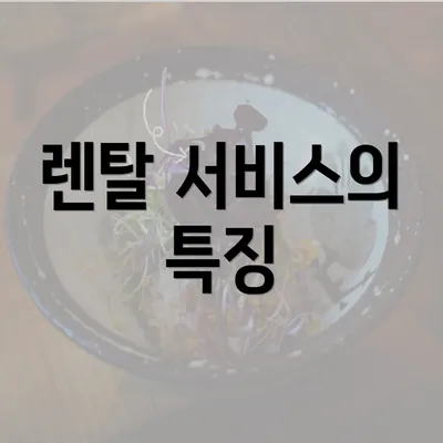 렌탈 서비스의 특징