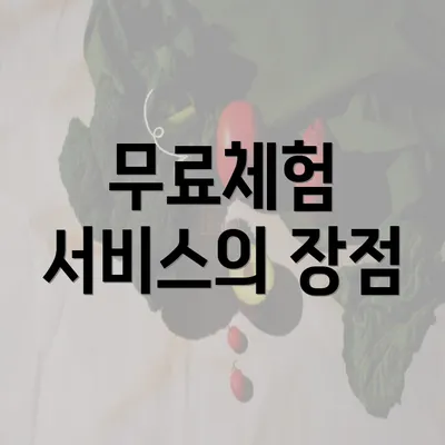 무료체험 서비스의 장점