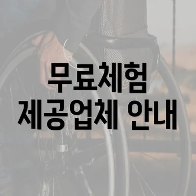 무료체험 제공업체 안내