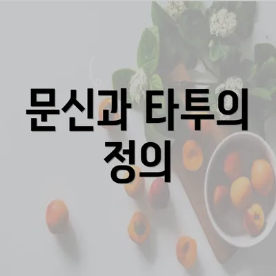 문신과 타투의 정의