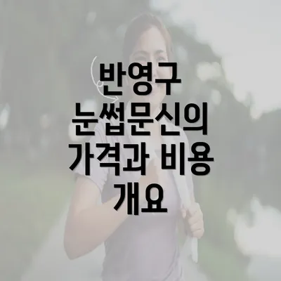 반영구 눈썹문신의 가격과 비용 개요