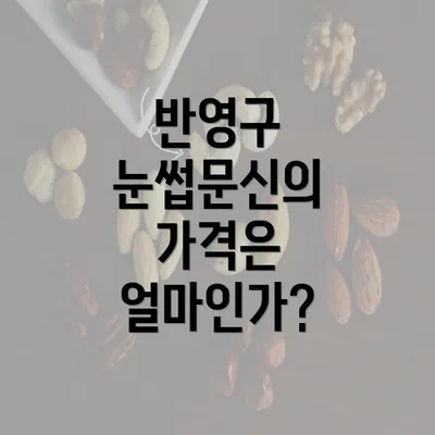 반영구 눈썹문신의 가격은 얼마인가?